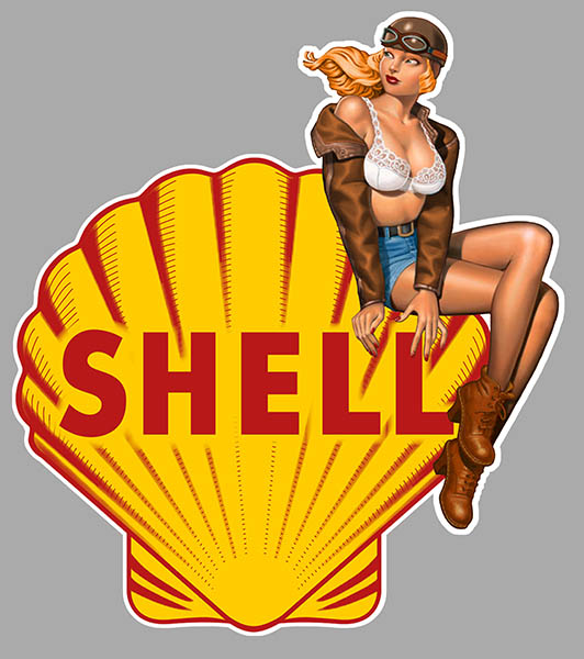 Sticker PINUP SHELL : Couleur Course