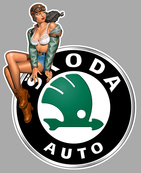 Sticker PINUP SKODA : Couleur Course