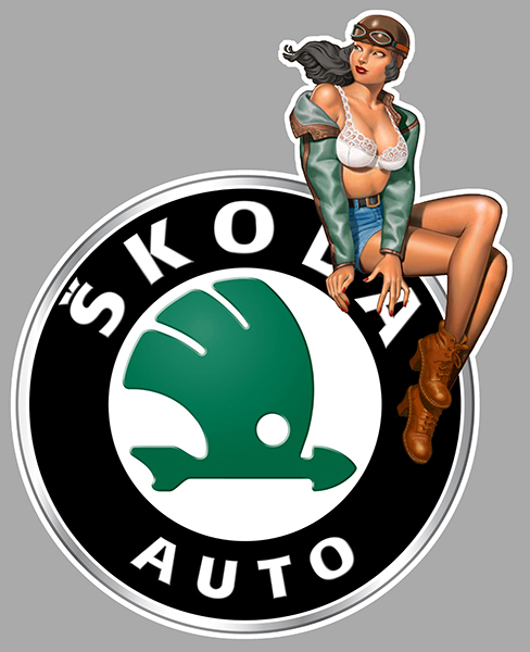 Sticker PINUP SKODA : Couleur Course