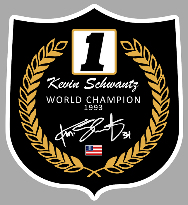Sticker SCHWANTZ #34 WORLD CHAMPION : Couleur Course