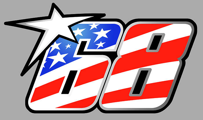 Sticker NICKY HAYDEN STYLE USA #68 MOTO GP : Couleur Course