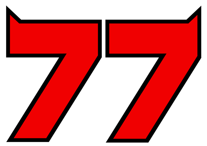 Sticker #77 STYLE FABIO QUARTARARO MOTO GP : Couleur Course