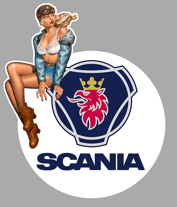 Sticker PINUP SCANIA : Couleur Course