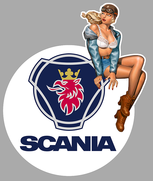 Sticker PINUP SCANIA : Couleur Course
