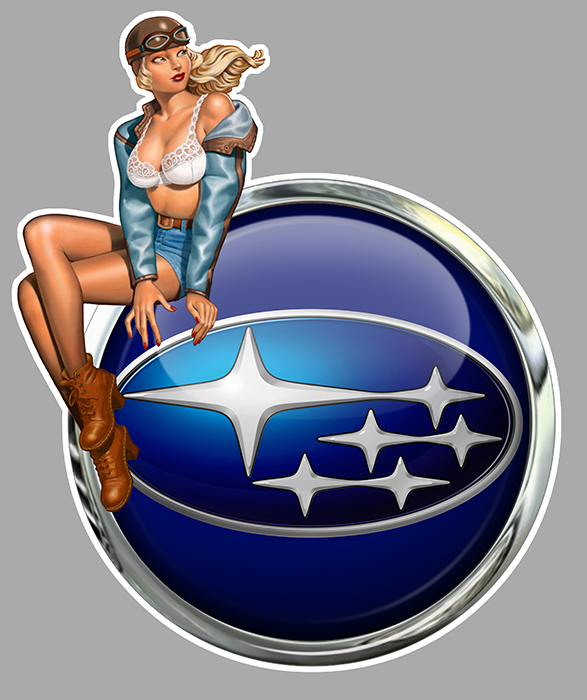 Sticker PINUP SUBARU : Couleur Course