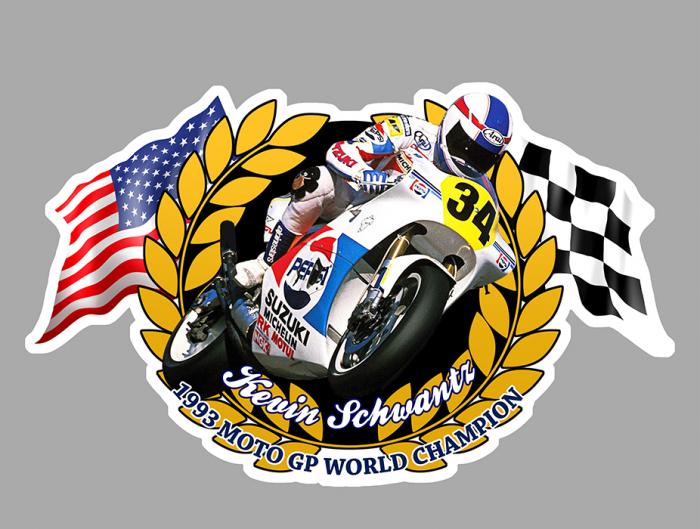 Sticker KEVIN SCHWANTZ WORLD CHAMPION : Couleur Course