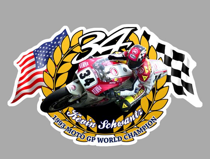 Sticker KEVIN SCHWANTZ WORLD CHAMPION : Couleur Course