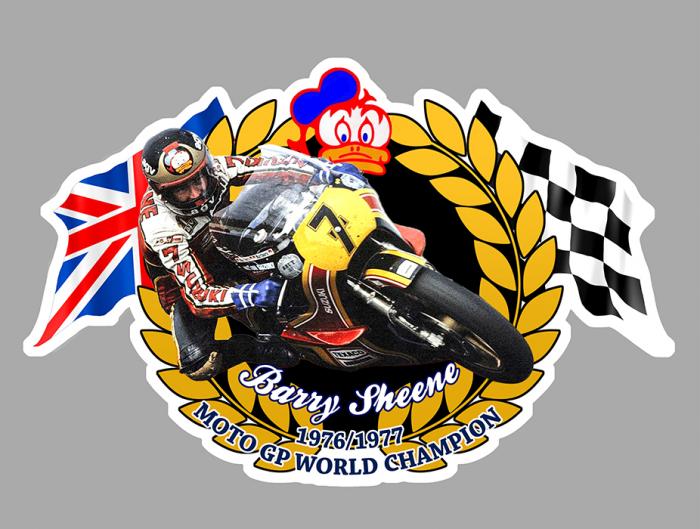 Sticker BARRY SHEENE WORLD CHAMPION : Couleur Course