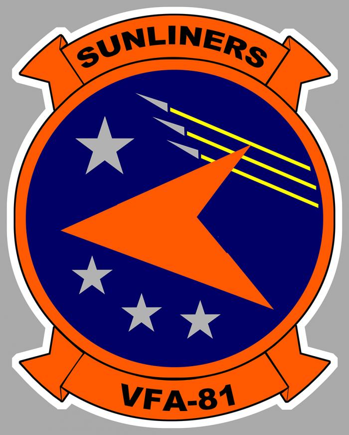 Sticker VF 81 SUNLINERS SQUADRON : Couleur Course