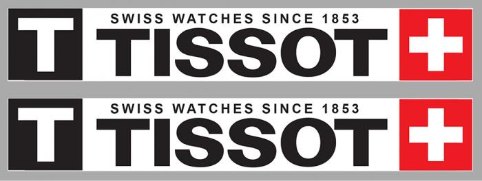 Sticker 2 X TISSOT SWISS WATCHES : Couleur Course