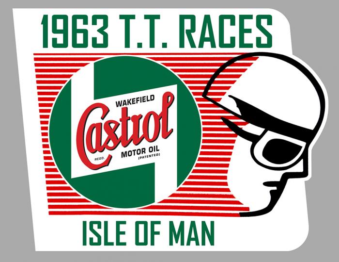 Sticker CASTROL TT TOURIST TROPHY : Couleur Course