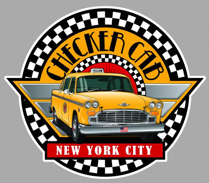 Sticker TAXI NEW YORK YELLOW CAB : Couleur Course