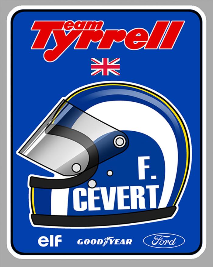 Sticker TYRRELL TEAM ELF CEVERT : Couleur Course