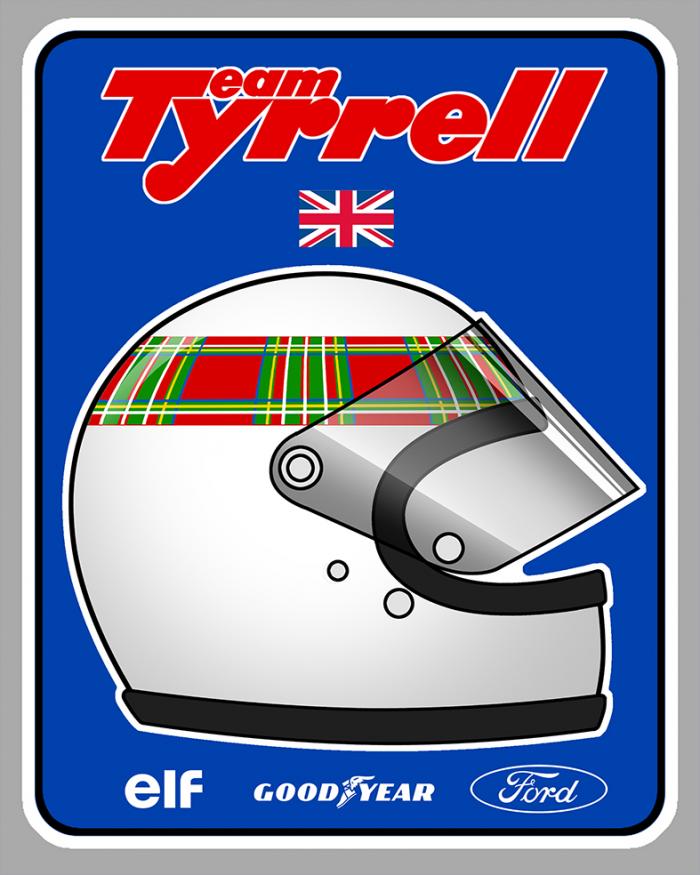Sticker TYRRELL TEAM ELF STEWART : Couleur Course