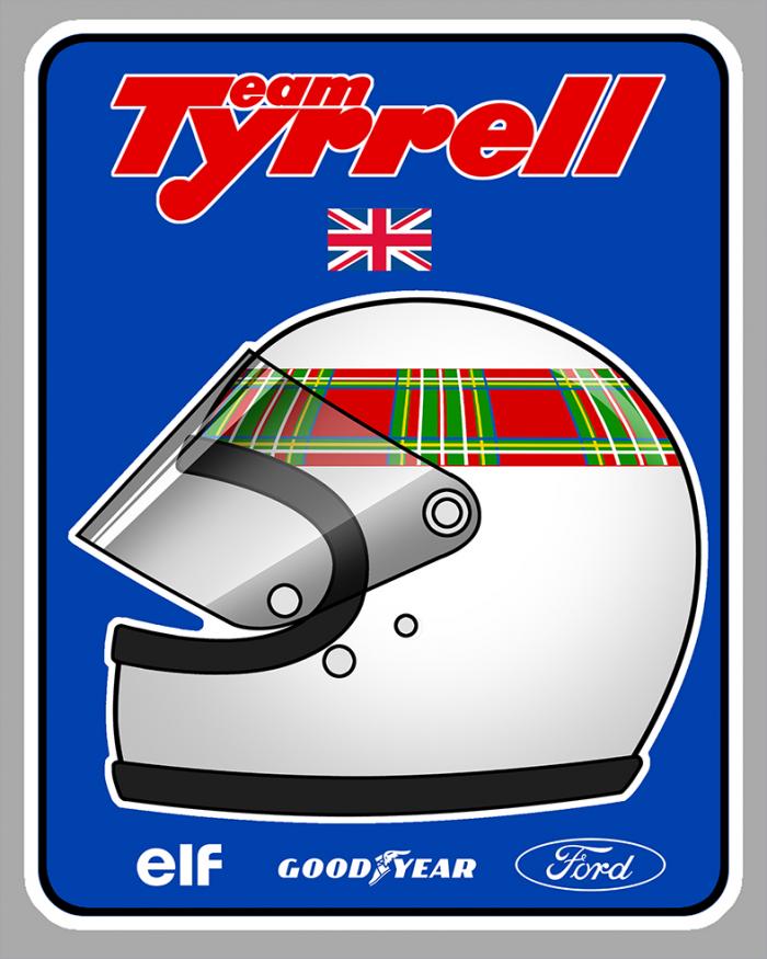 Sticker TYRRELL TEAM ELF STEWART : Couleur Course