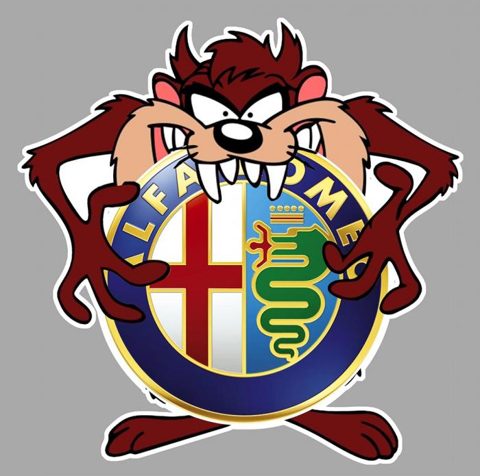 Sticker TAZ ALFA ROMEO : Couleur Course