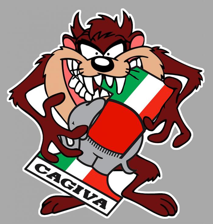 Sticker TAZ CAGIVA : Couleur Course