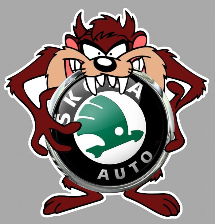 Sticker TAZ SKODA : Couleur Course