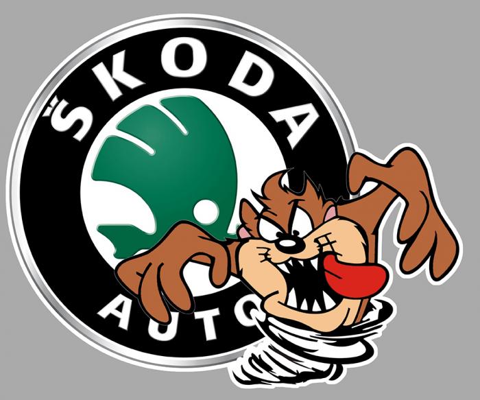 Sticker TAZ SKODA : Couleur Course