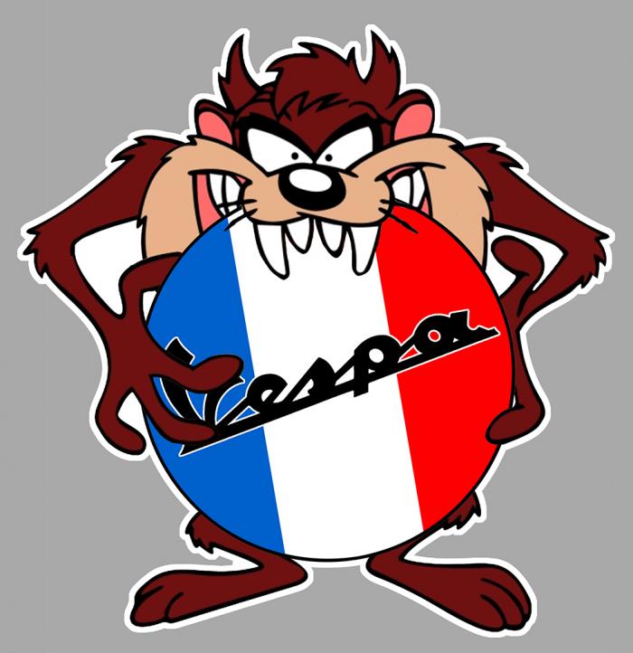 Sticker TAZ VESPA FRANCE : Couleur Course