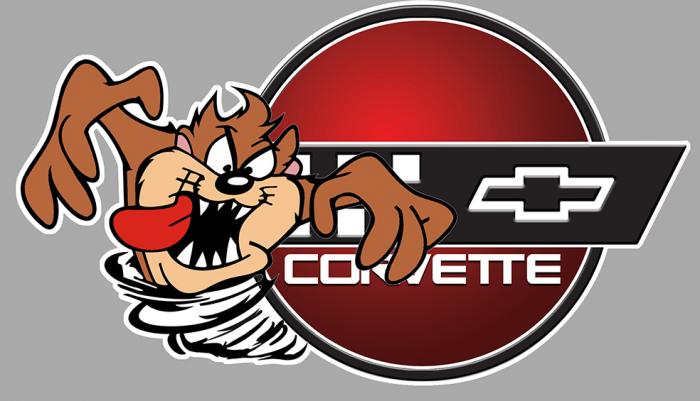 Sticker TAZ CORVETTE CHEVROLET : Couleur Course