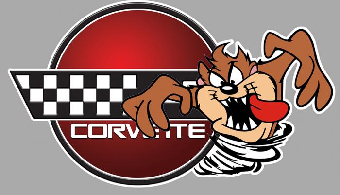 Sticker TAZ CORVETTE CHEVROLET : Couleur Course