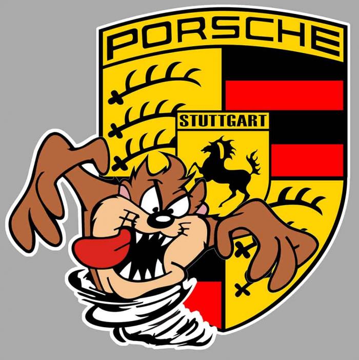 Sticker TAZ PORSCHE : Couleur Course