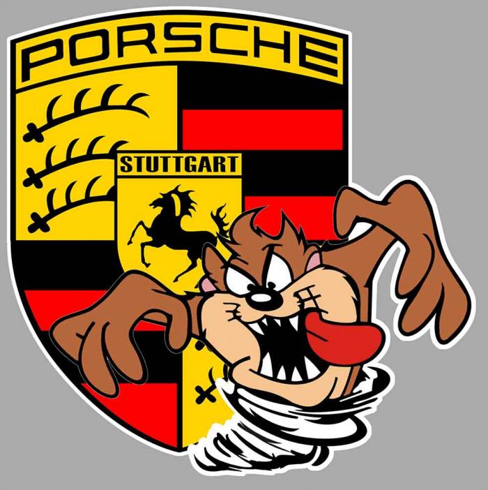 Sticker TAZ PORSCHE : Couleur Course