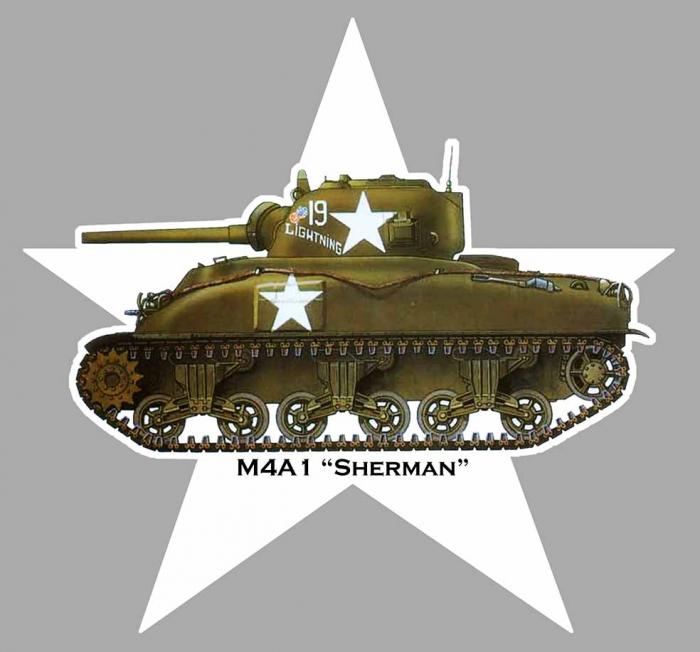 Sticker TANK SHERMAN : Couleur Course