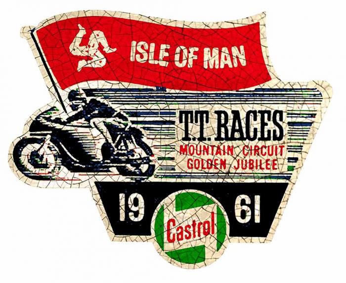 Sticker ISLE OF MAN TOURIST TROPHY TT CASTROL : Couleur Course