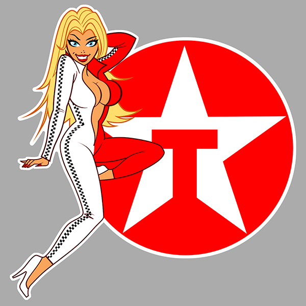 Sticker PINUP TEXACO : Couleur Course