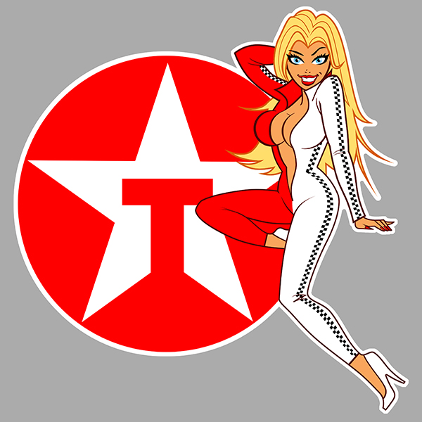 Sticker PINUP TEXACO : Couleur Course