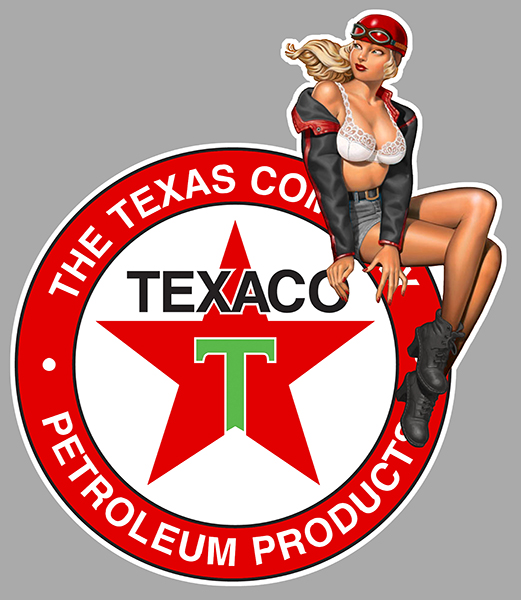 Sticker PINUP TEXACO : Couleur Course