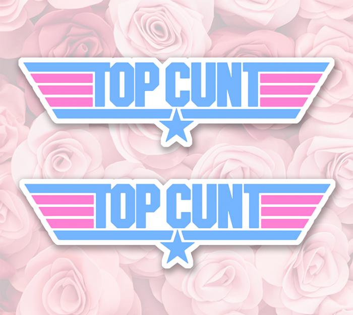 Sticker TOP GUN TOP CUNT : Couleur Course