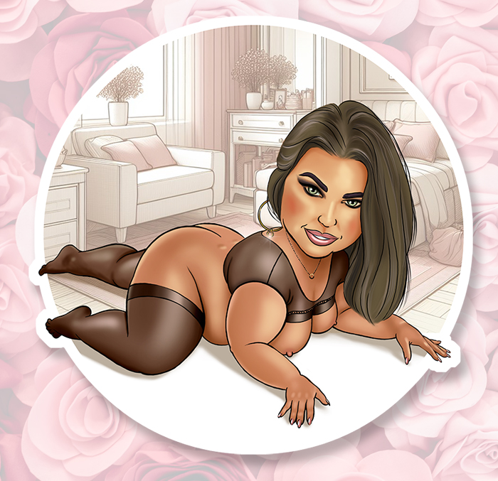 Sticker PINUP BRUNE TOON : Couleur Course