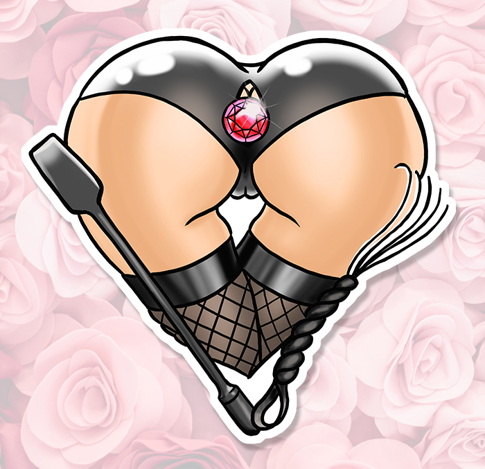 Sticker FESSES COEUR SEXY CRAVACHE