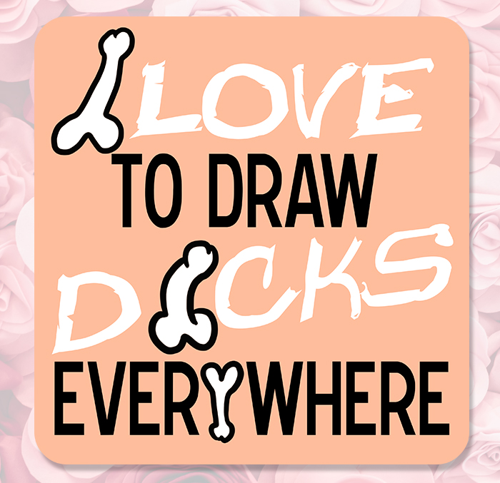 Sticker I LOVE TO DRAW DICKS : Couleur Course