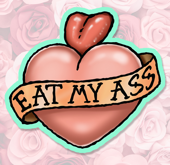 Sticker EAT MY ASS : Couleur Course