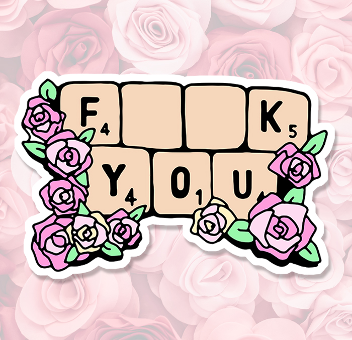 Sticker FUCK YOU SCRABBLE : Couleur Course