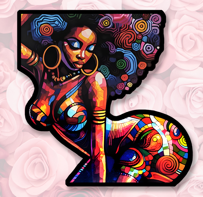 Sticker FEMME NOIRE AFRO SEXY : Couleur Course