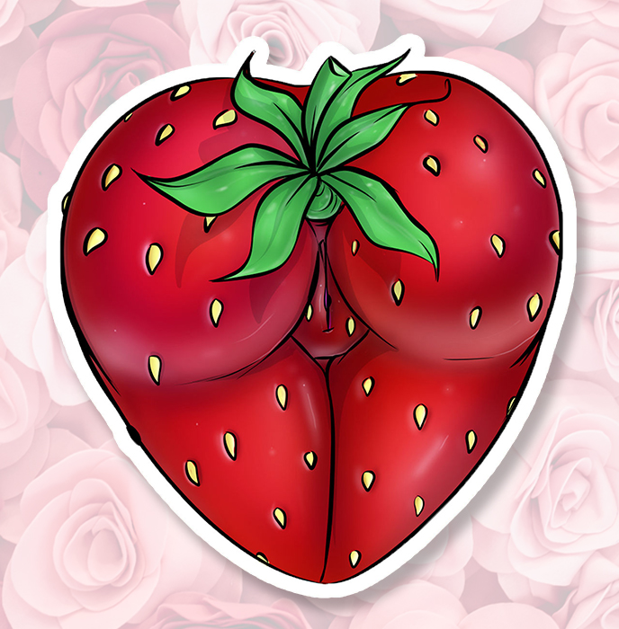 Sticker FRAISE CUL SEXY : Couleur Course