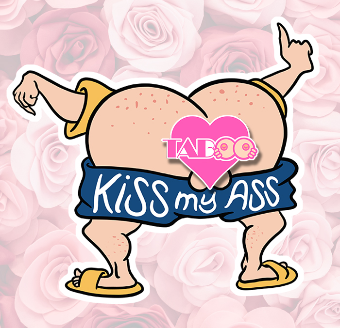 Sticker KISS MY ASS : Couleur Course
