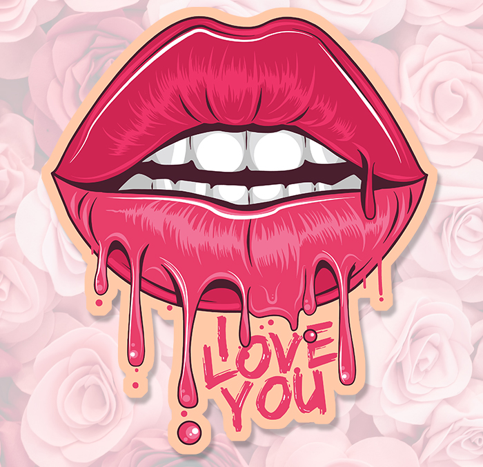 Sticker I LOVE YOU : Couleur Course