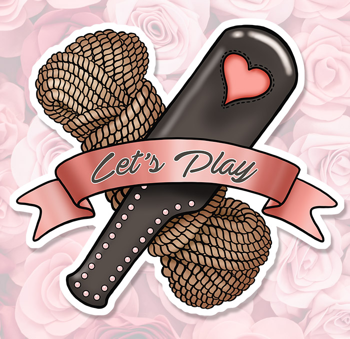 Sticker LETS PLAY BDSM : Couleur Course