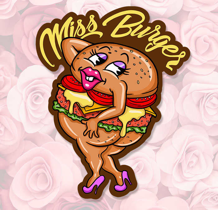 Sticker SEXY MISS BURGER : Couleur Course