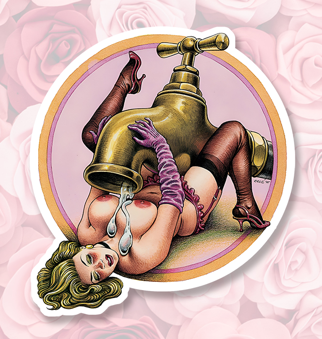 Sticker PINUP NUE ROBINET SEXY : Couleur Course