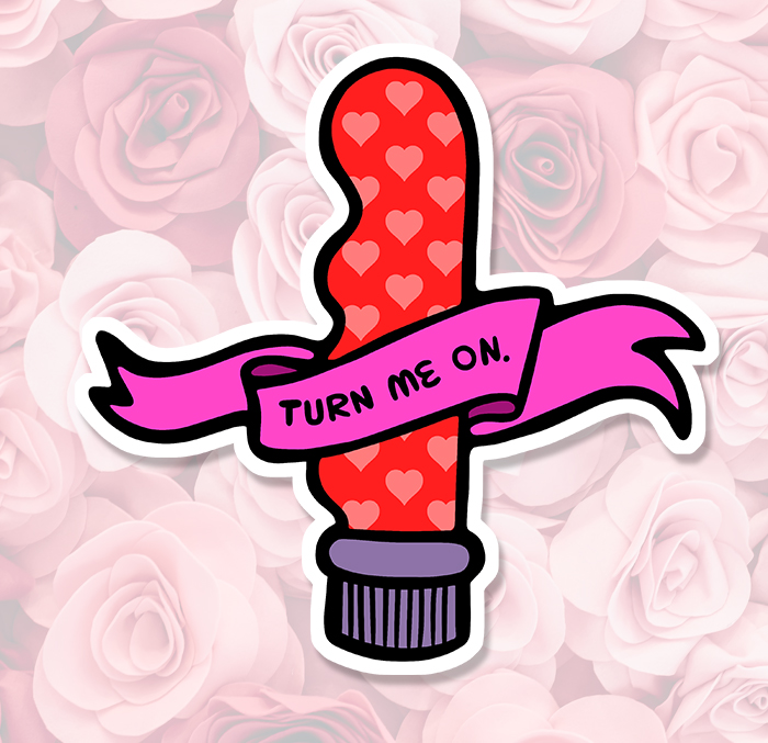 Sticker TURN ME ON SEX TOY : Couleur Course