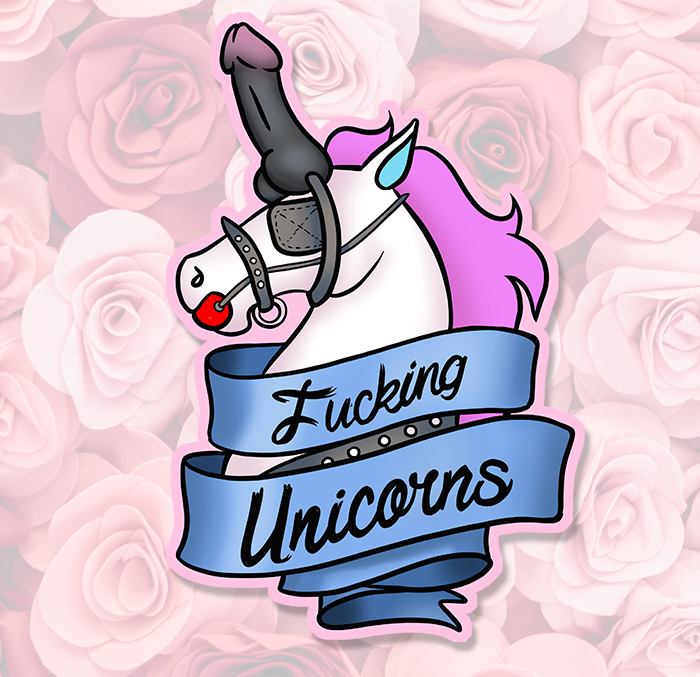 Sticker FUCKING UNICORNS : Couleur Course