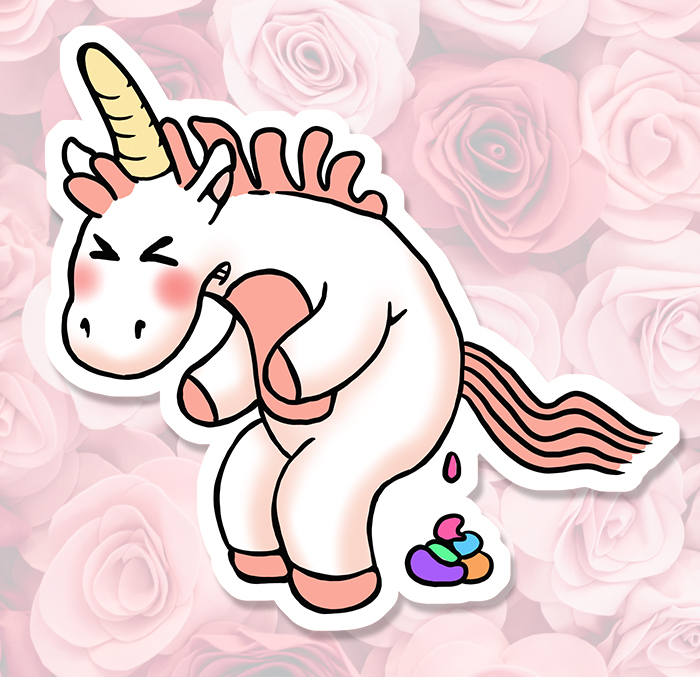 Sticker LICORNE ARC EN CIEL : Couleur Course