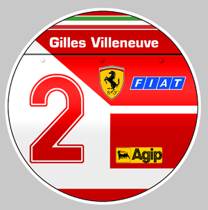 Sticker GILLES VILLENEUVE FERRARI VA021 : Couleur Course